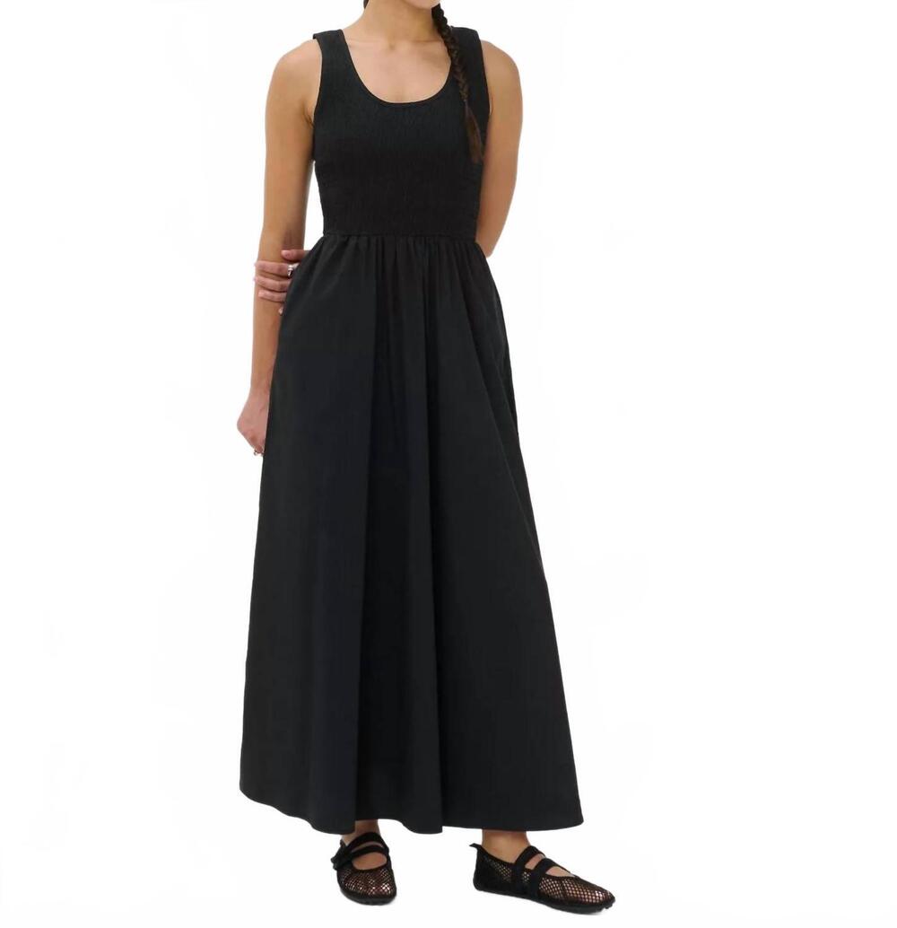 NEW SWEATY BETTY sloane scoop neck maxi dress in black